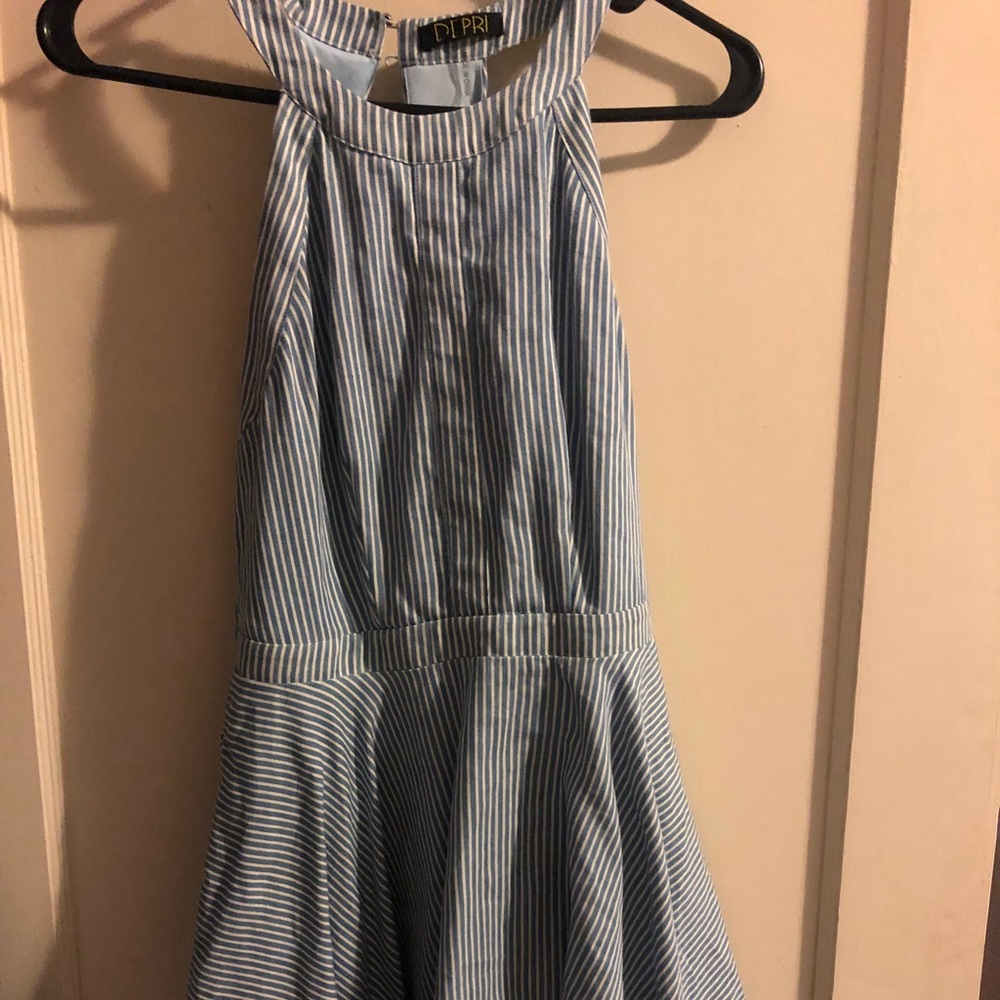 Searsucker Halter Circle Dress